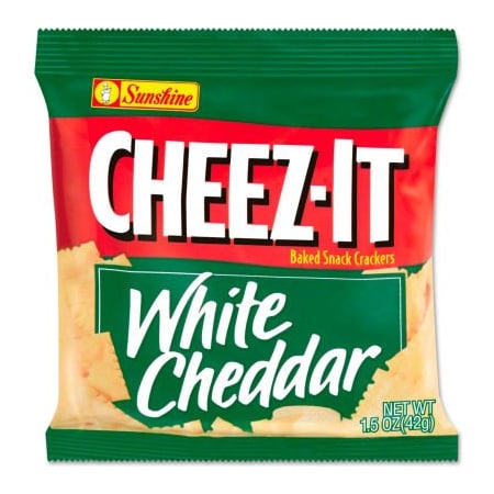 Kelloggs Sunshine Cheez-It Crackers, 1.5 oz. Single-Serving Snack Bags, White Cheddar, 8/Box 2410012654
